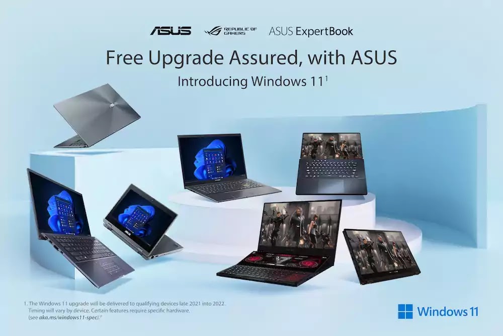 ASUS and ROG laptops to be updated with Windows 11