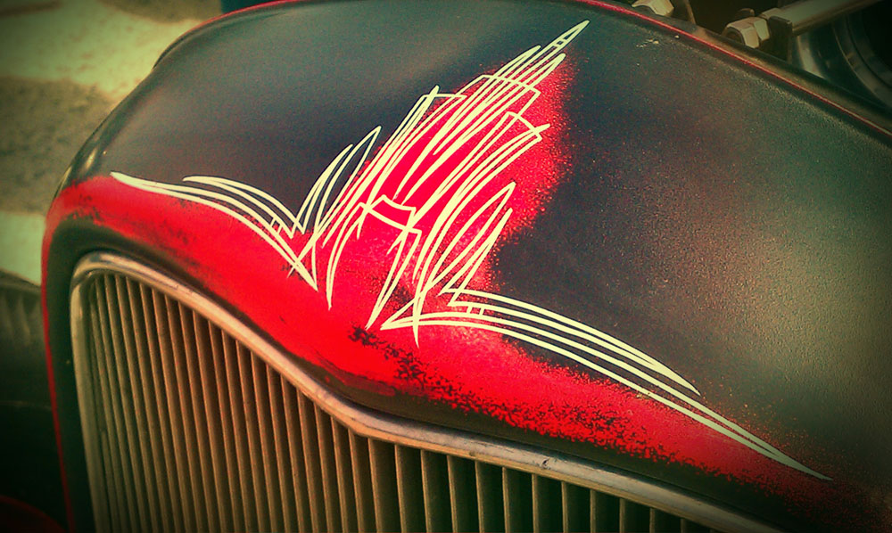 Paint Me A Line Pinstriping Hood Art