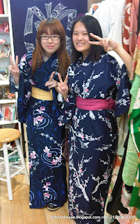 cute young ladies wearing Yukata, Kimono in NY