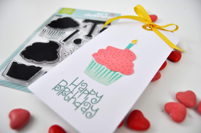 Scrapbook & Cards Today stamped tag by Jen Gallacher for www.jengallacher.com. #stamping #stamper #stampedcard #birthdaycard #sctmagazine