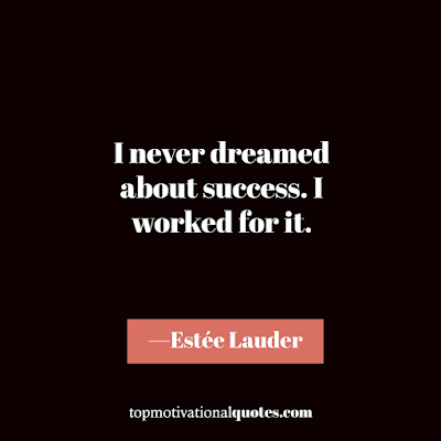 success quotes for work - I never dreamed about success