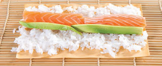 Salmon and Avocado with Soy Paper Maki