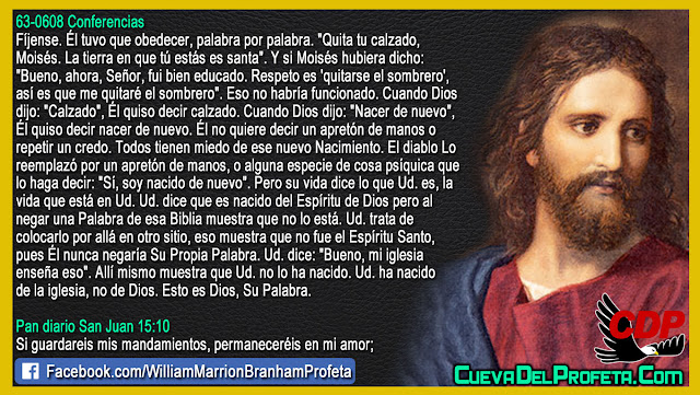 Él tuvo que obedecer palabra por palabra - Citas William Branham Mensajes