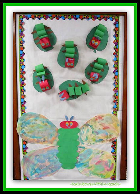 photo of: Eric Carle Caterpillar to Butterfly Bulletin Board from Eric Carle RoundUP at RainbowsWithinReach