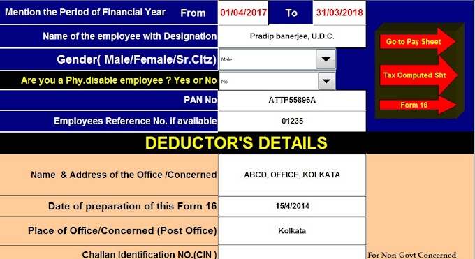 All in One TDS on Salary for Govt and Non-Govt Employees for  F.Y. 2017-18 and Ass Year 2018-19, with Automated Arrears Relief Calculator U/s 89(1) up to F.Y.2017-18