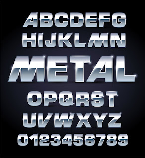 メタル テクスチャのフォント デザイン metal texture font design イラスト素材