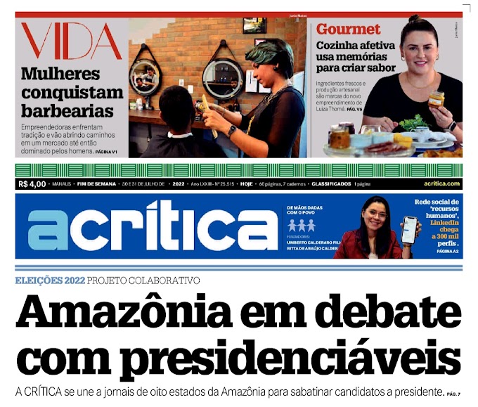 🔰 Jornal Acrítica Classificados de Empregos do dia 30.07.22 (sábado) Edição: 25.515/22, Confira as Oportunidades e Envie seu Currículo, Acesse o nosso Link Abaixo.