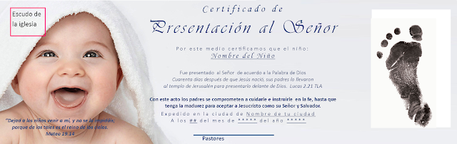 certificados de presentación de niños para editar