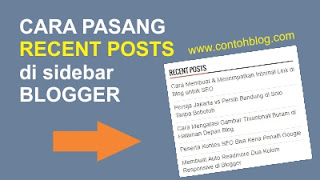 Cara Memasang Posting Terbaru Fast Loading di Sidebar Blog