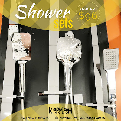 Wall mounted shower heads available at RenovationKingdom.com.au