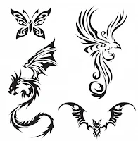 dragon, Tribal , tattoo