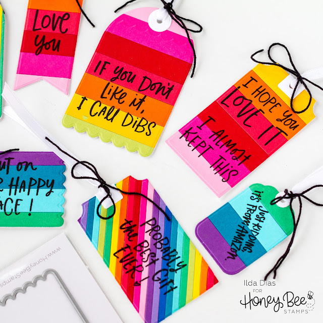 Rainbow ,Terrific Tags,Honey Bee Stamps,Best Gift Ever,Card Making, Stamping, Die Cutting, handmade tags, ilovedoingallthingscrafty, Stamps, how to,