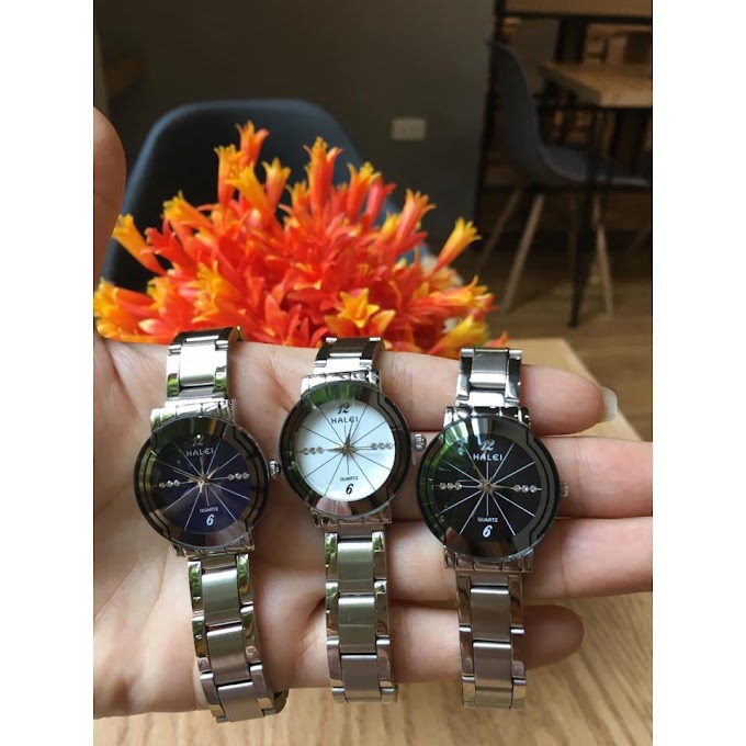 [ dongho.dep ] Đồng hồ đôi Nam Nữ HALEI 457 dây bạc cao cấp dành cho các cặp tình nhân