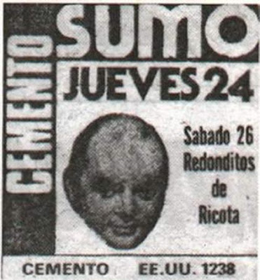 afiche de sumo y los redondos en cemento