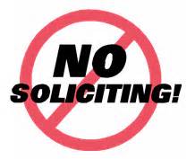 No Soliciting inside No Circle Black Red and White