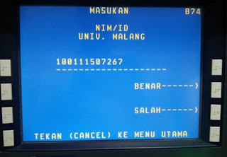 Masukan NIM / ID, untuk proses selanjutnya tekan BENAR