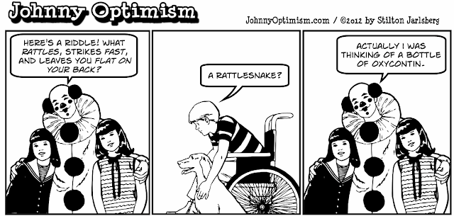 johnny optimism, johnnyoptimism, medical humor, sick jokes, doctor jokes, stilton jarlsberg, scary clown, tickles, tickles the clown