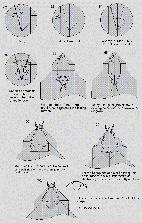 Origami Instructions King Cobra