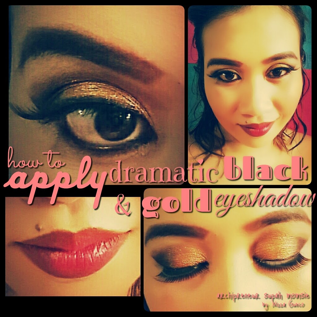  How To Apply Dramatic Black And Gold Eyeshadow