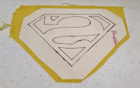 Attaching the super hero logo patch - step 2