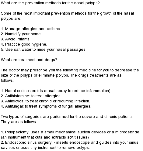 Medication for Nasal Polyps