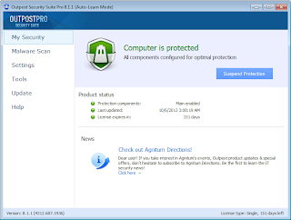 Outpost Security Suite PRO 8.1 (PC) Screenshot