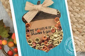 Sunny Studio Stamps: Nutty For You Happy Harvest Sequin Filled Acorn Shaker Card by Juliana Michaels