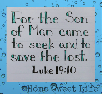 Scripture Writing, Luke 19:10