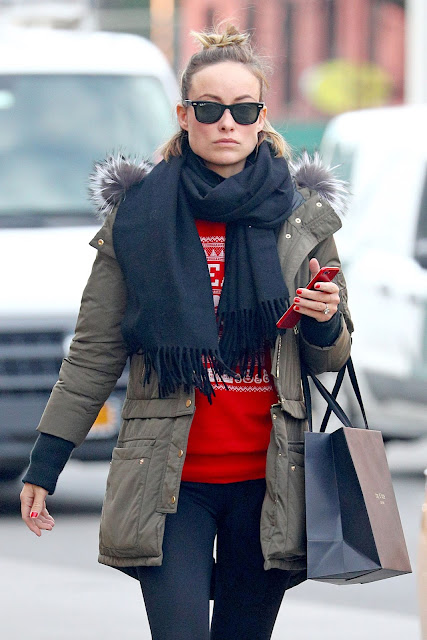 Olivia Wilde Image In Red Impeach Christmas Sweater 