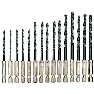 Ideal for DIY HSS Drill Bit Hex Shank Twist Wood Plastic Metal Set 15pcs 3/4/5mm 1/4 Inch home and general building/engineering using Hown - store