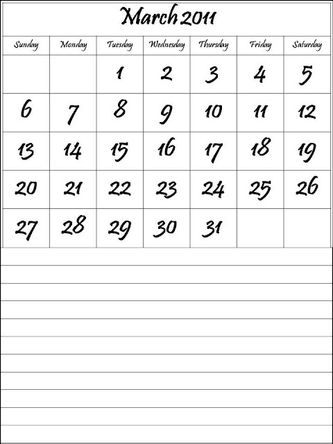 calendar 2011 template march. Calendar 2011 March :