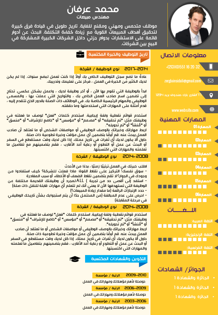 قالب بوربوينت السيرة الذاتية المهنية Professional CV PowerPoint Template