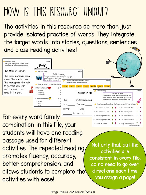 Digital Word Work Activities - CVC, CVCC, and CCVC Words with Short Vowel Sounds