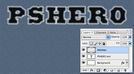Stitched Text Effect in Photoshop