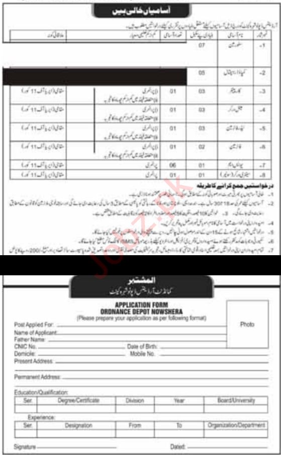 Latest Ammunition Depot Army jobs Posts Nowshera 2023