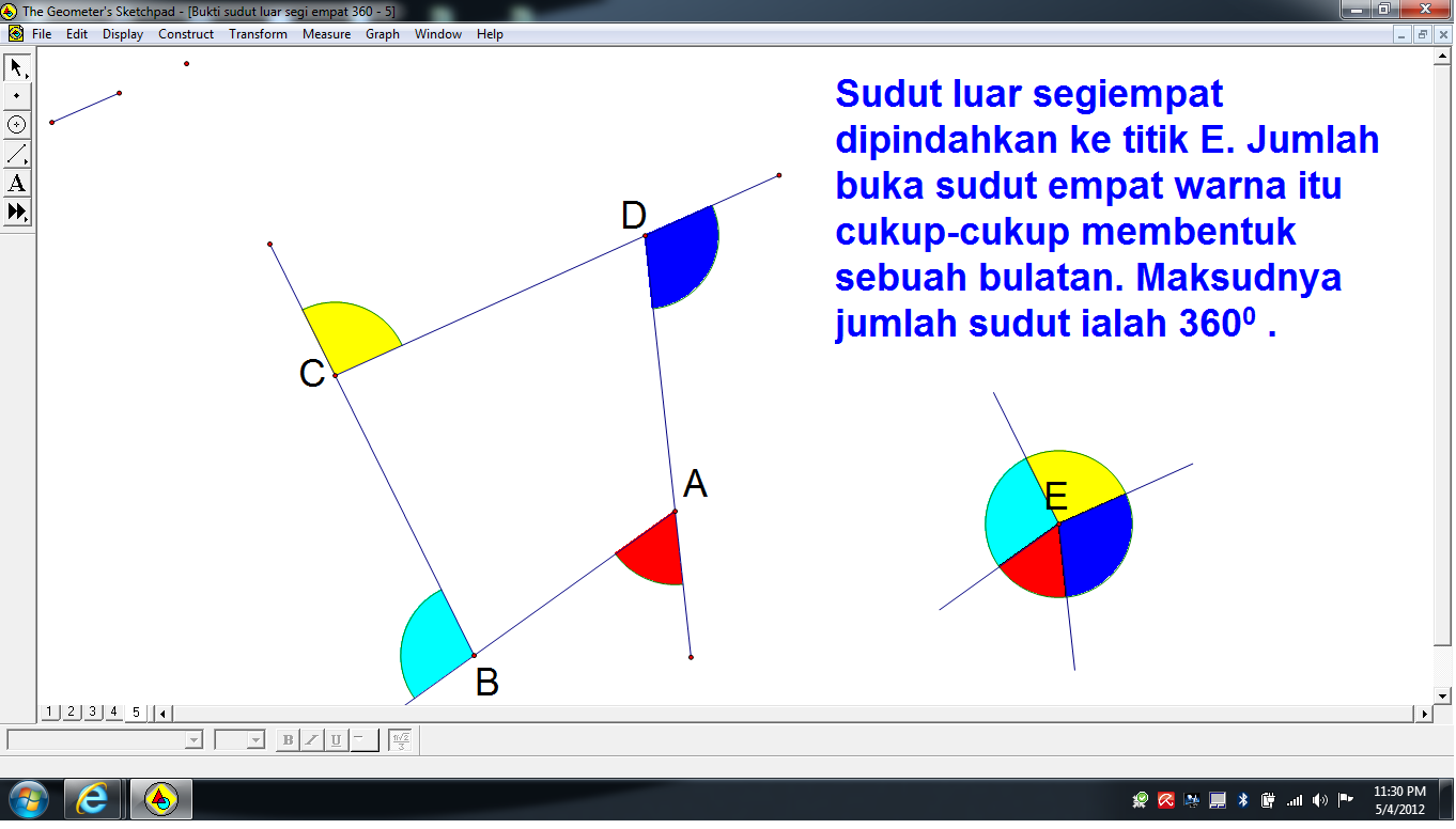 Rahsia Cemerlang Matematik Pembuktian jumlah  sudut  luar 