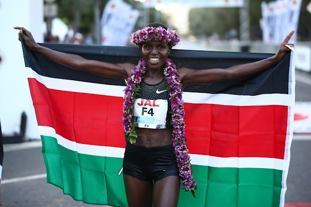 Margaret Wanguri Muriuki winner womens race Honolulu Marathon
