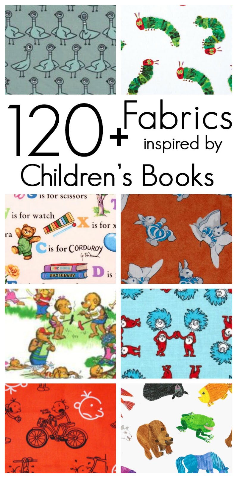 http://www.piecesbypolly.com/2014/04/120-fabrics-inspired-by-childrens-books.html