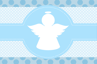 Angel Silhouette Papers in Light blue Free Printable Labels. 