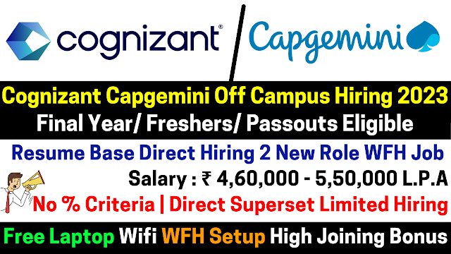 Capgemini Off Campus Hiring 2023, 2022, 2021 and 2020 Batch