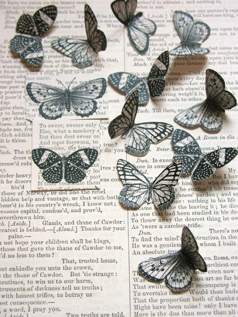 Printing on old books - Butterflies freebie