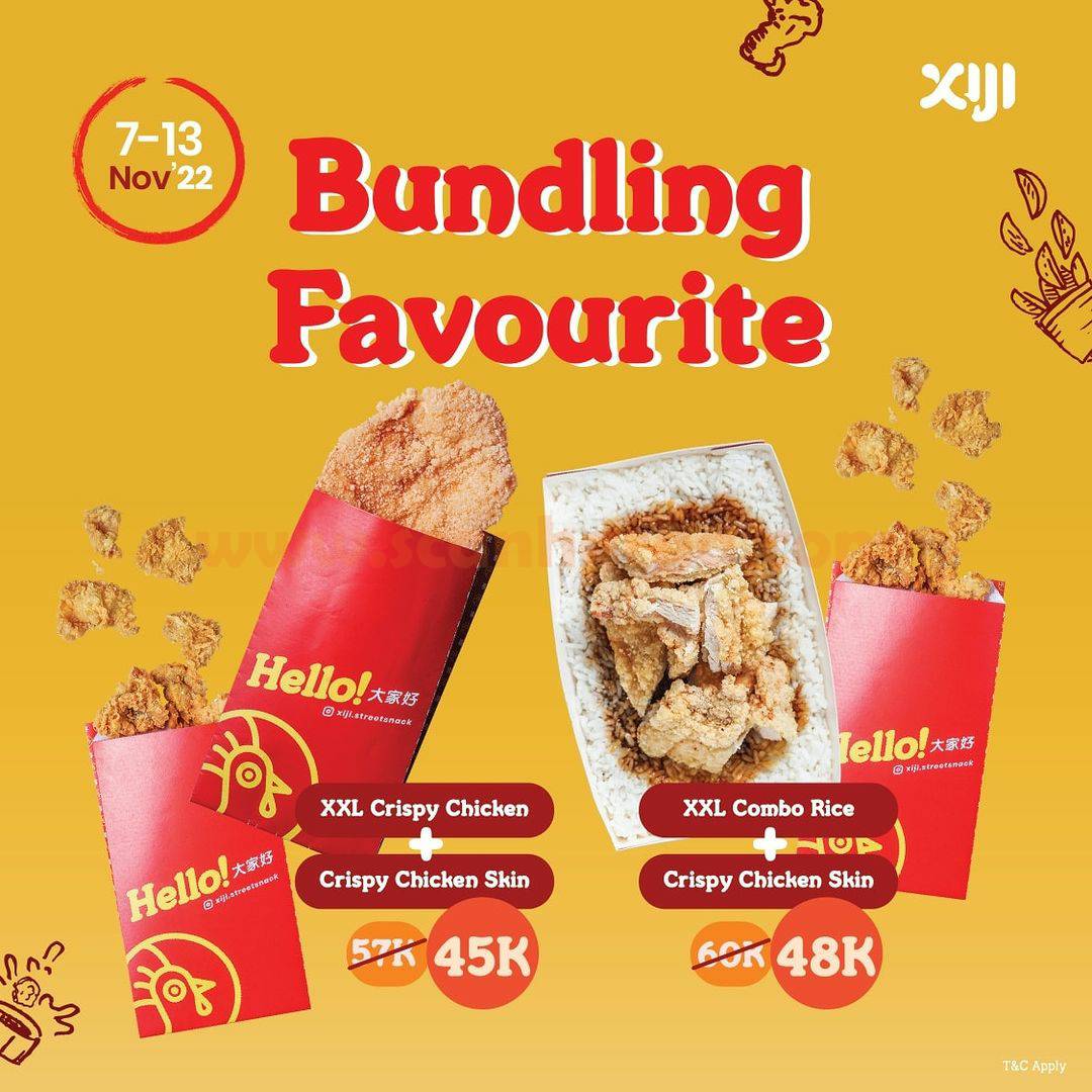 XIJI FRIED CHICKEN Promo Bundling Favourite mulai Rp 45K