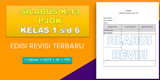 Silabus PJOK Kelas 1 s/d 6 SD/MI Kurikulum 2013 Revisi Terbaru Semester 2