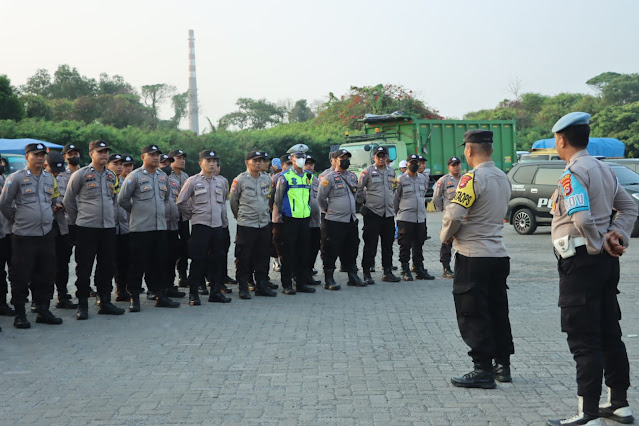 Pengamanan Aksi Unras di PT. Krakatau Posco, 172 Personil Polres Cilegon Polda Banten dikerahkan