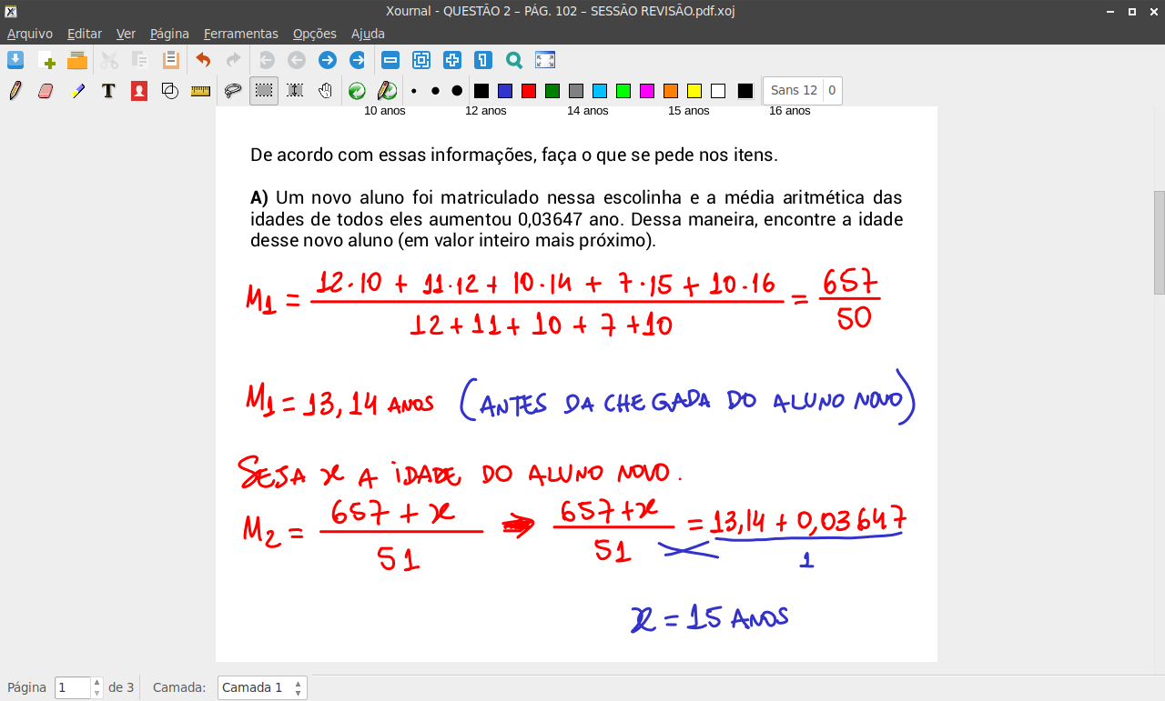 Resposta direta no PDF no Xournal