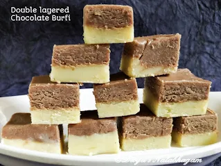 Double layered Chocolate Burfi