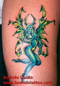 Flying Demon Crazy Body Tattoo
