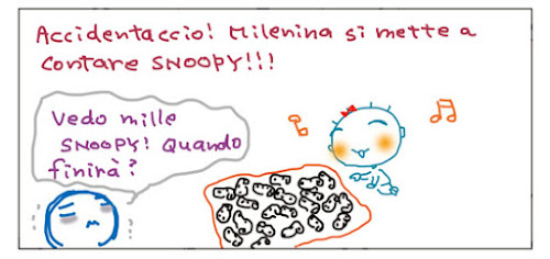 Accidentaccio! Milenina si mette a contare SNOOPY!!! Vedo mille SNOOPY! Quando finira'?