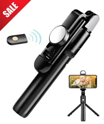 Mobile Selfie Stick with LED Light and Remote