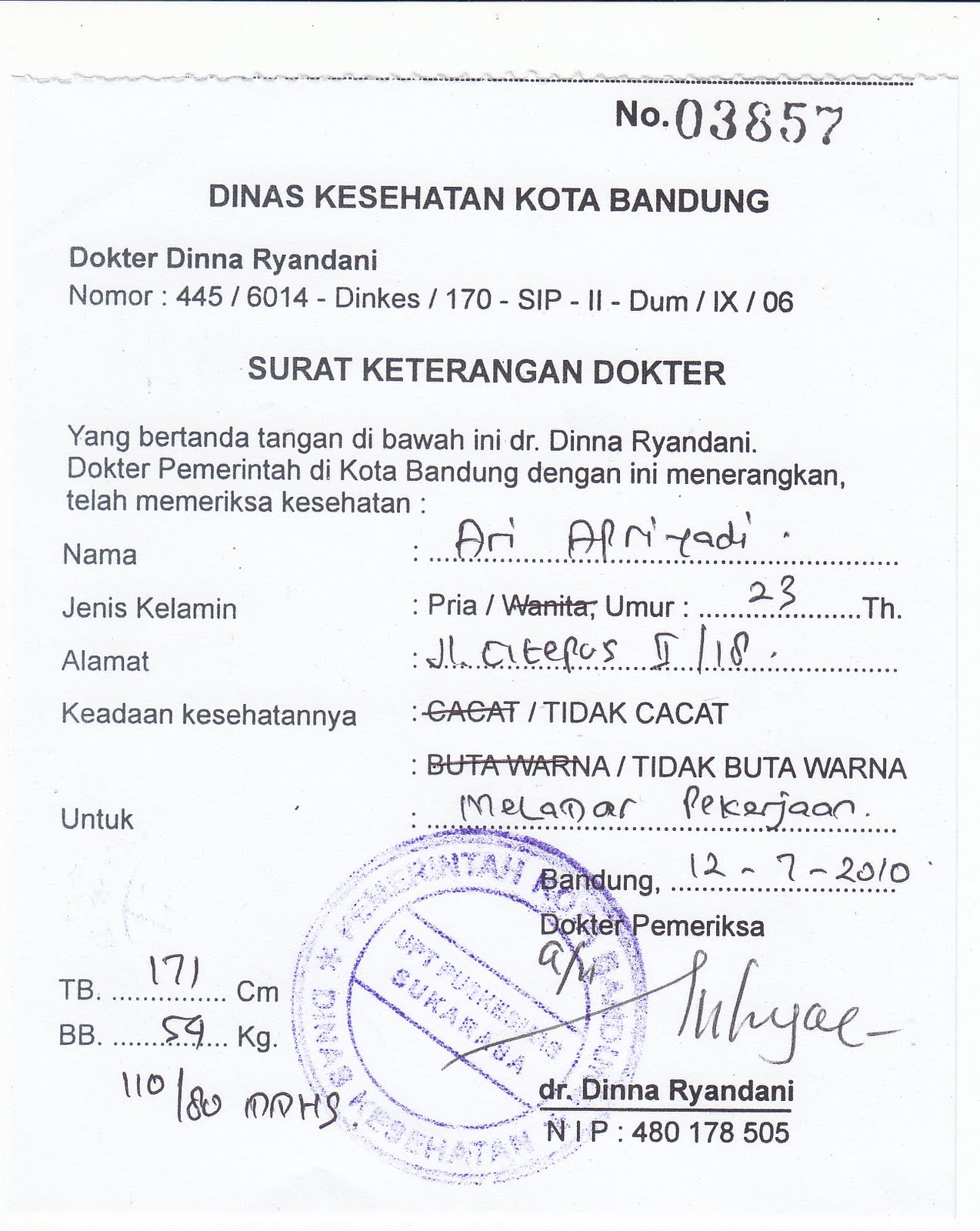 Contoh Surat Dokter Daerah Jakarta Contoh Surat
